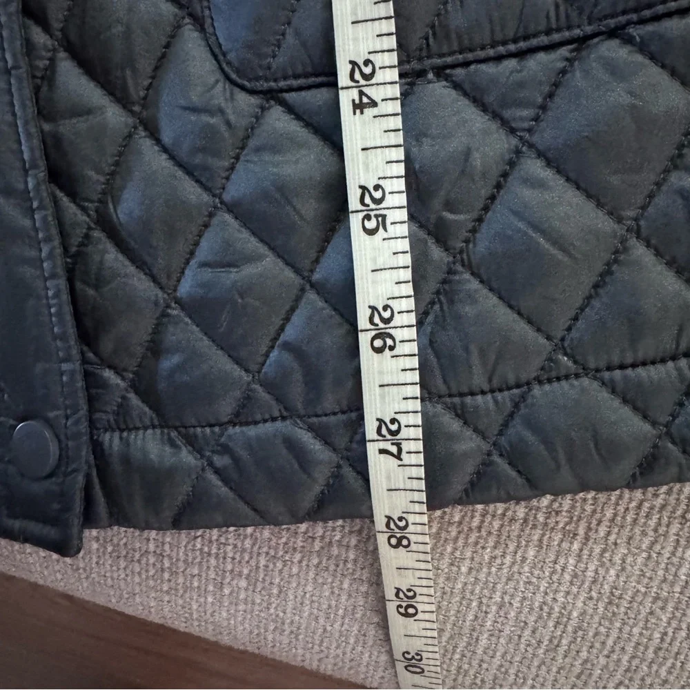 J. McLaughlin Quilted Snap-Front Jacket patch pockets - grey blue women medium